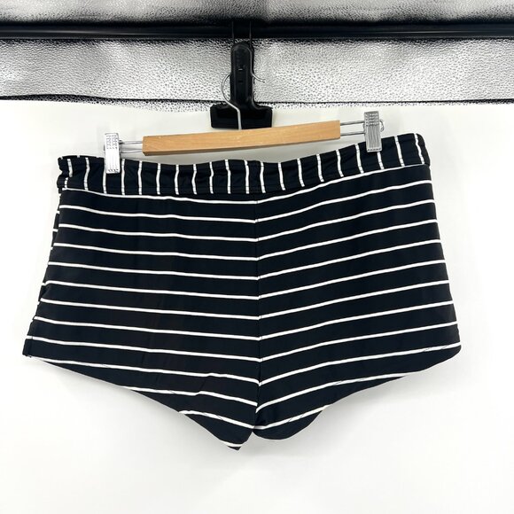 Old Navy Black White Striped Swim Shorts Women's XL - Picture 2 of 4